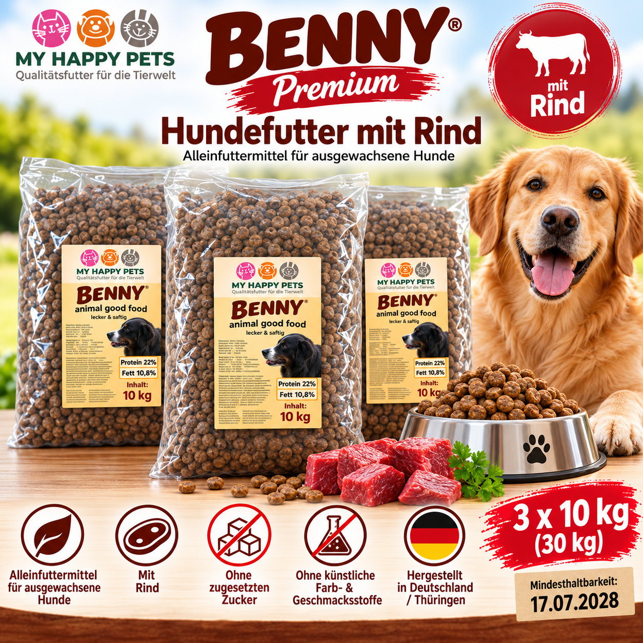 Benny Premium Hundefutter mit Rind.png