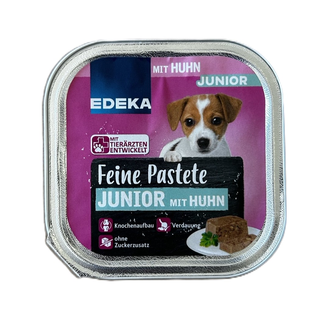 Hundefutter Junior Pastete mit Huhn 150g.jpeg