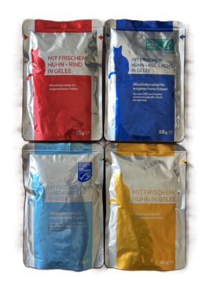 Katzenfutter 4 Sorten in Gelee Pouch 85g.jpeg