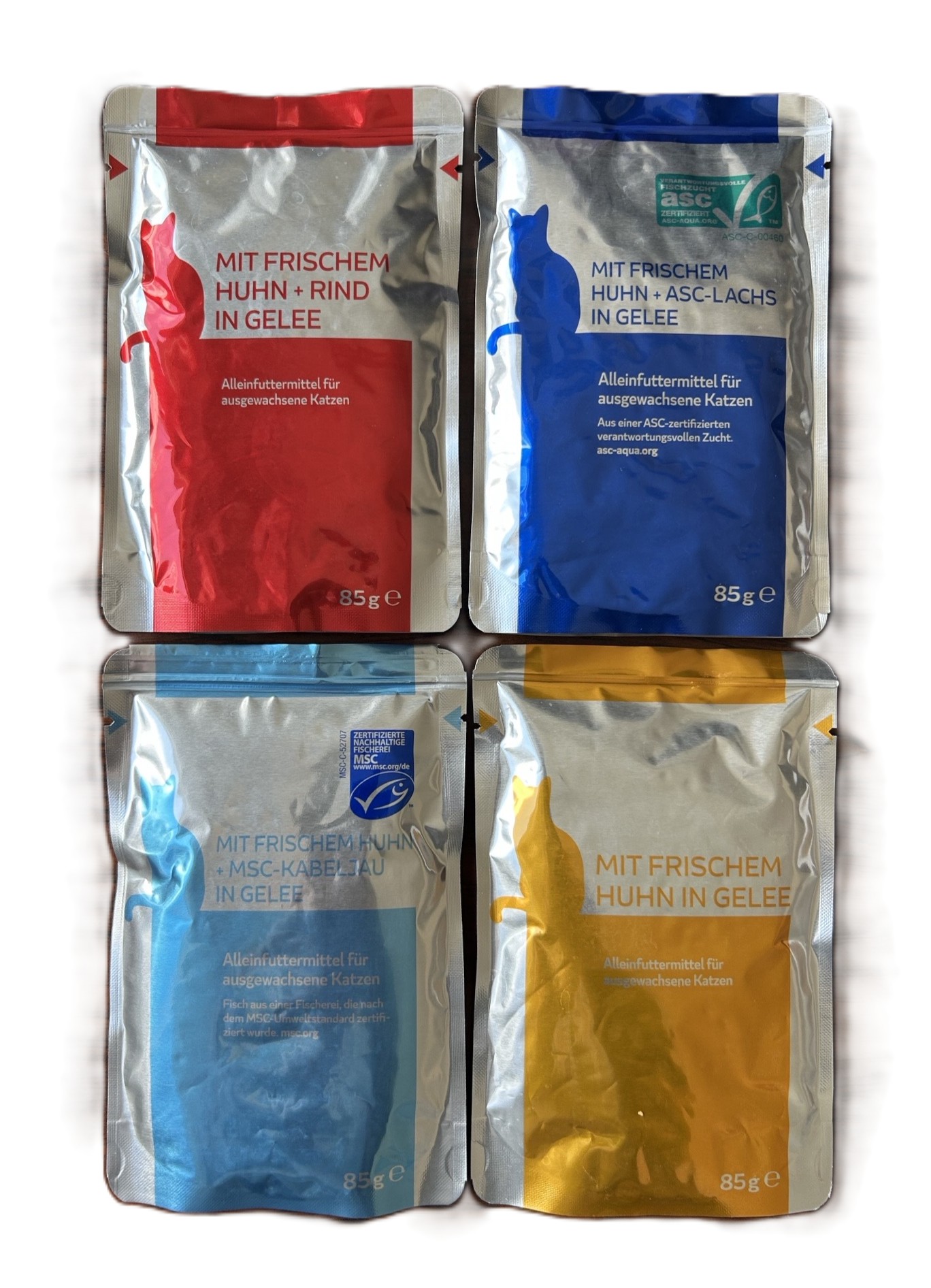 Katzenfutter 4 Sorten in Gelee Pouch 85g.jpeg