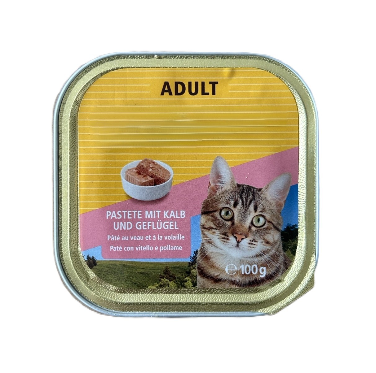 Katzenfutter Adult Pastete mit Kalb und Geflügel 100g.jpeg
