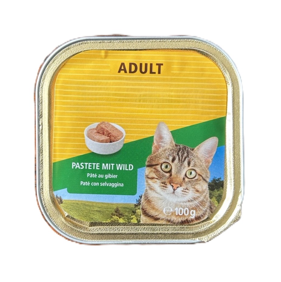 Katzenfutter Adult Pastete mit Wild 100g.jpg
