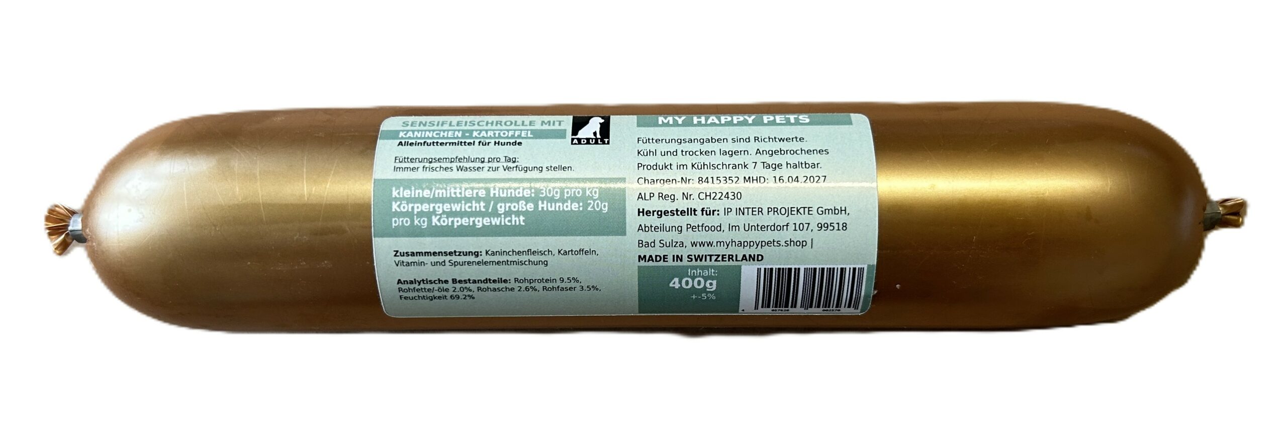 My Happy Pets Sensifleischrolle Kaninchen mit Kartoffel 400g.jpeg