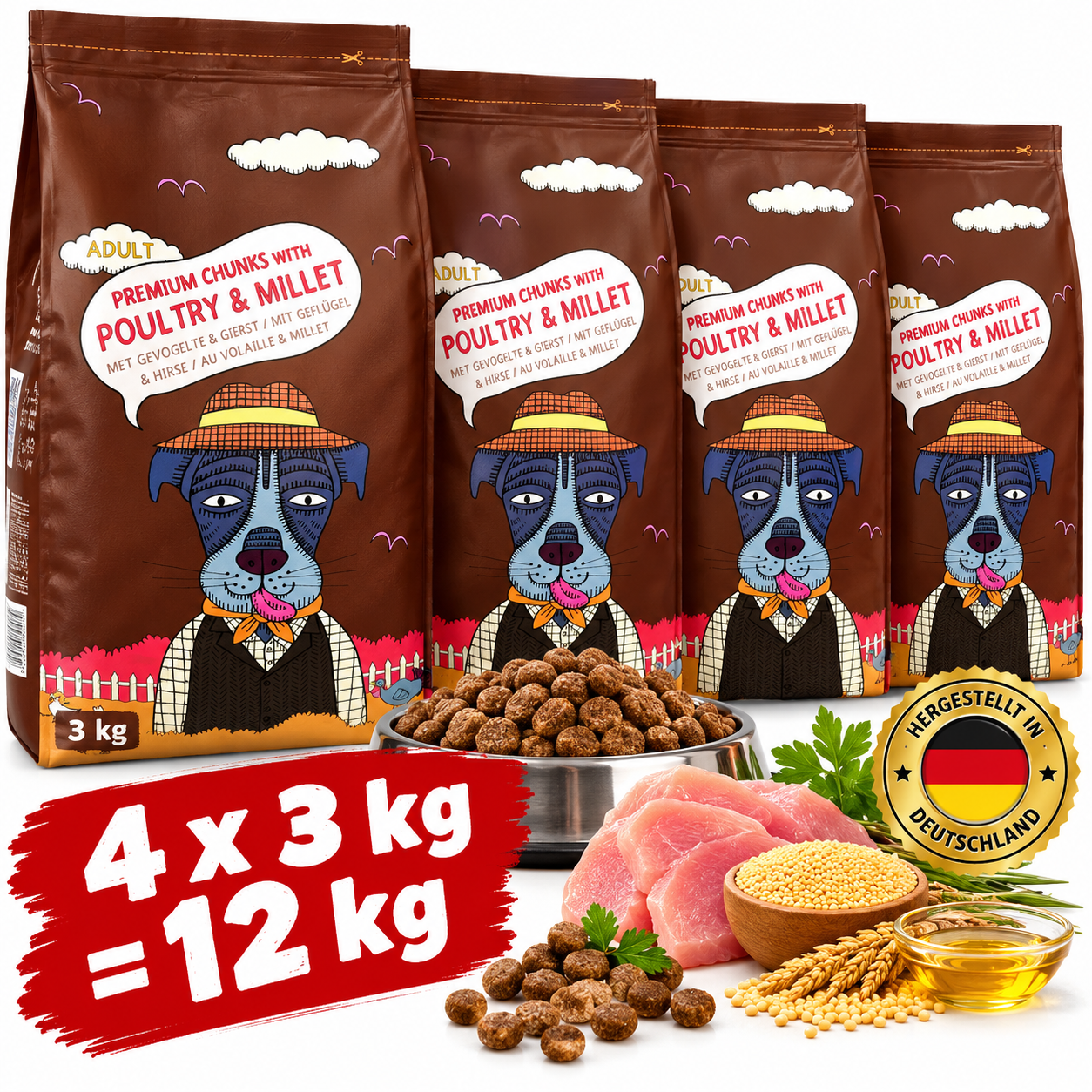 Premium Hundefutter Gefl+Hirse3x4kg.png